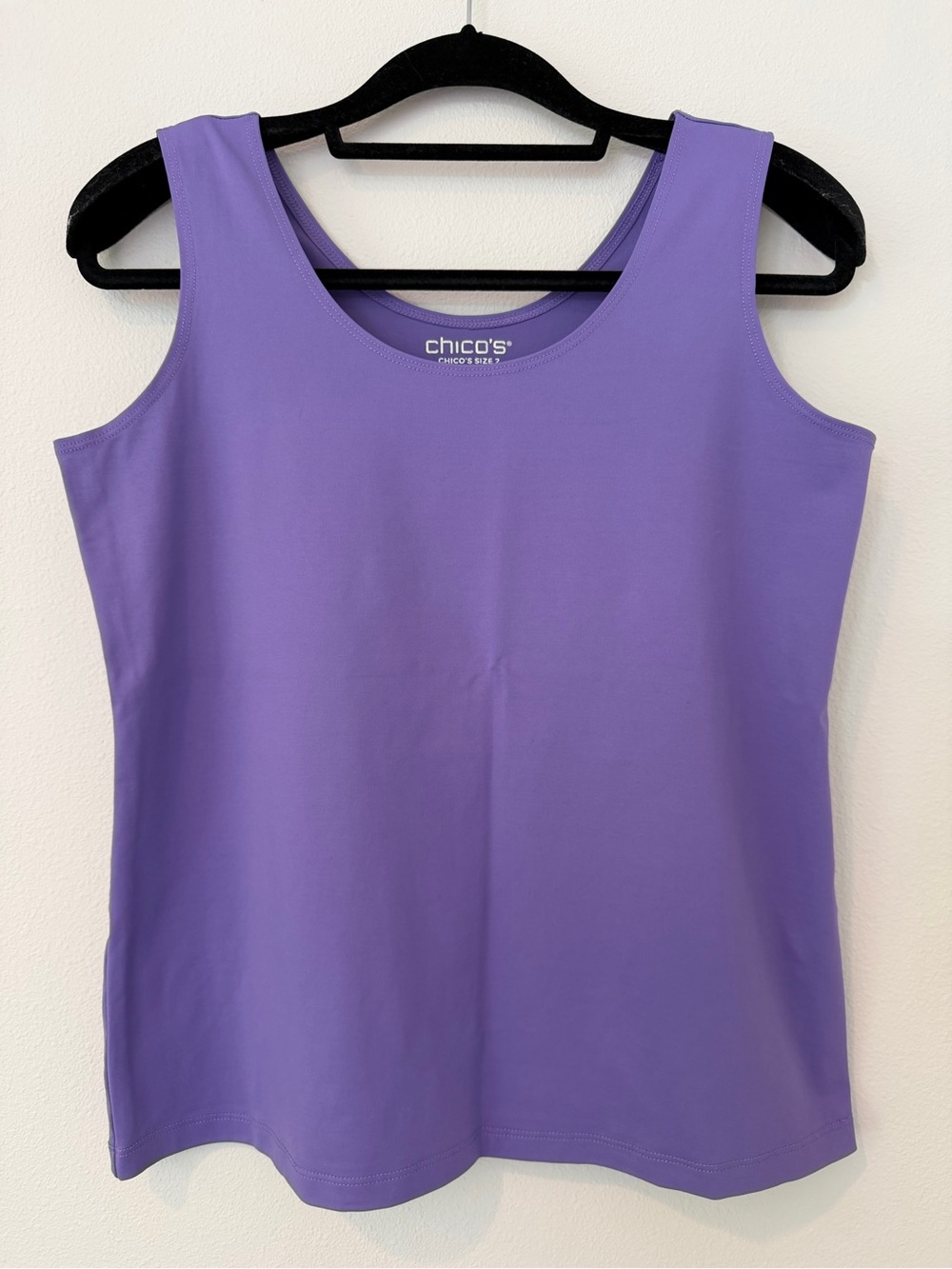 Chico's Microfiber Tank Size 2, US 12, Purple Scoop Neck Sleeveless Tank